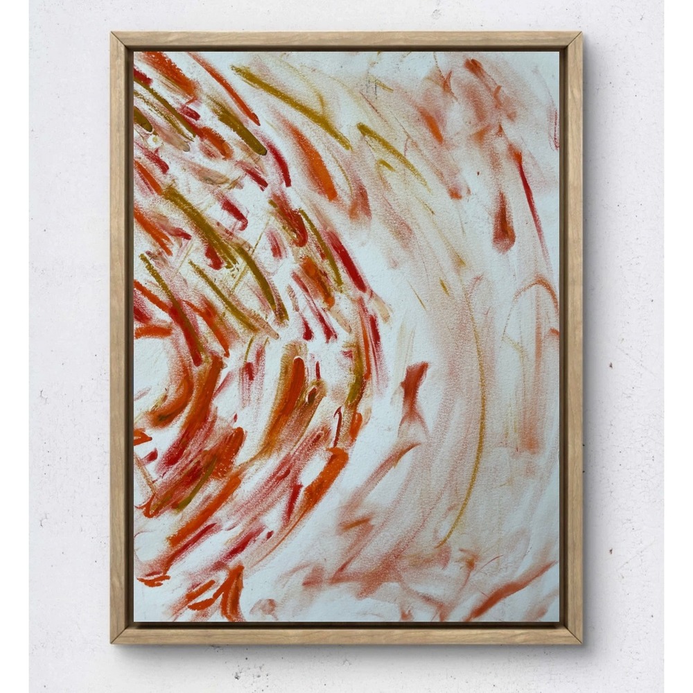 Original Abstract Spiritual Art Painting 9x12 Paper Orange Gold Red Warm Tones